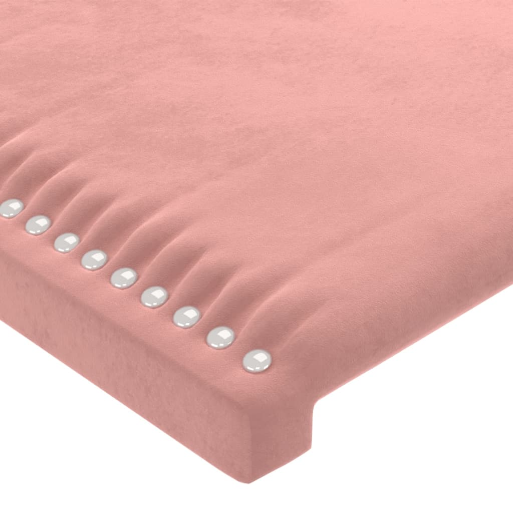 Cabeceira rosa 90x5x118/128 cm veludo