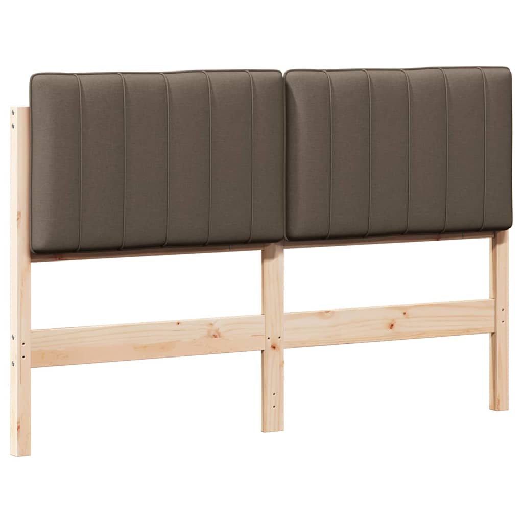 Cabeceira estofada com cabeceira marrom e taupe 135 cm