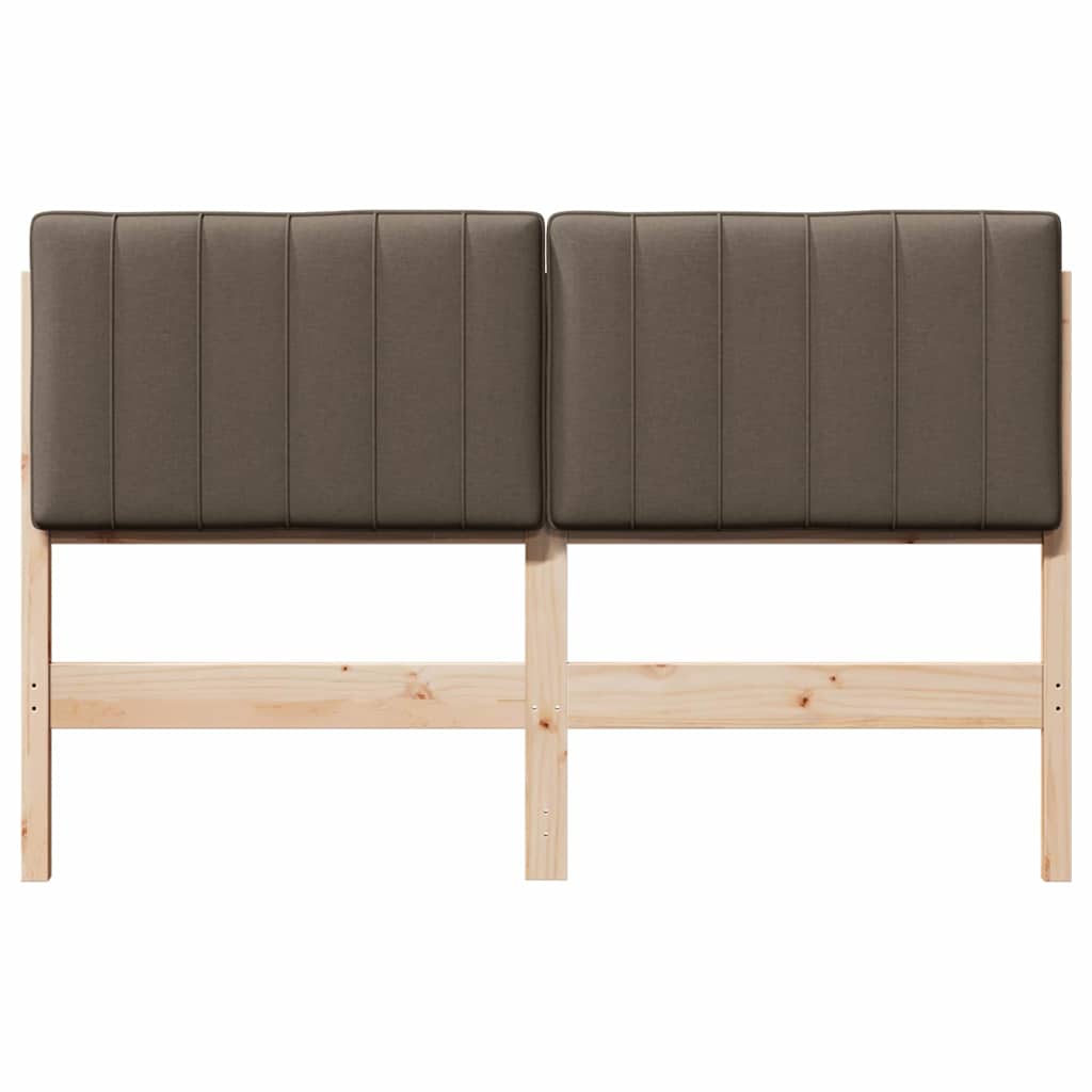 Cabeceira estofada com cabeceira marrom e taupe 135 cm