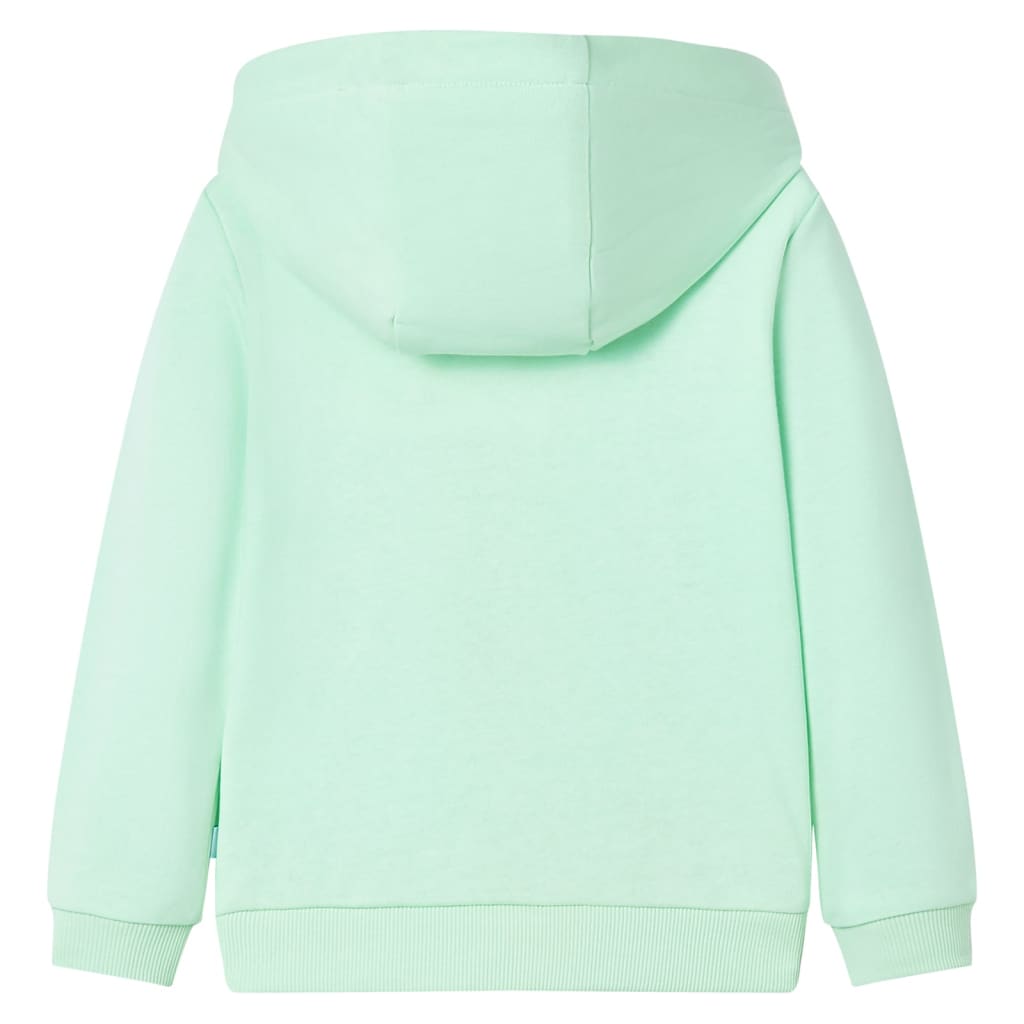 Sweatshirt para criança com capuz e fecho verde-brilhante 104