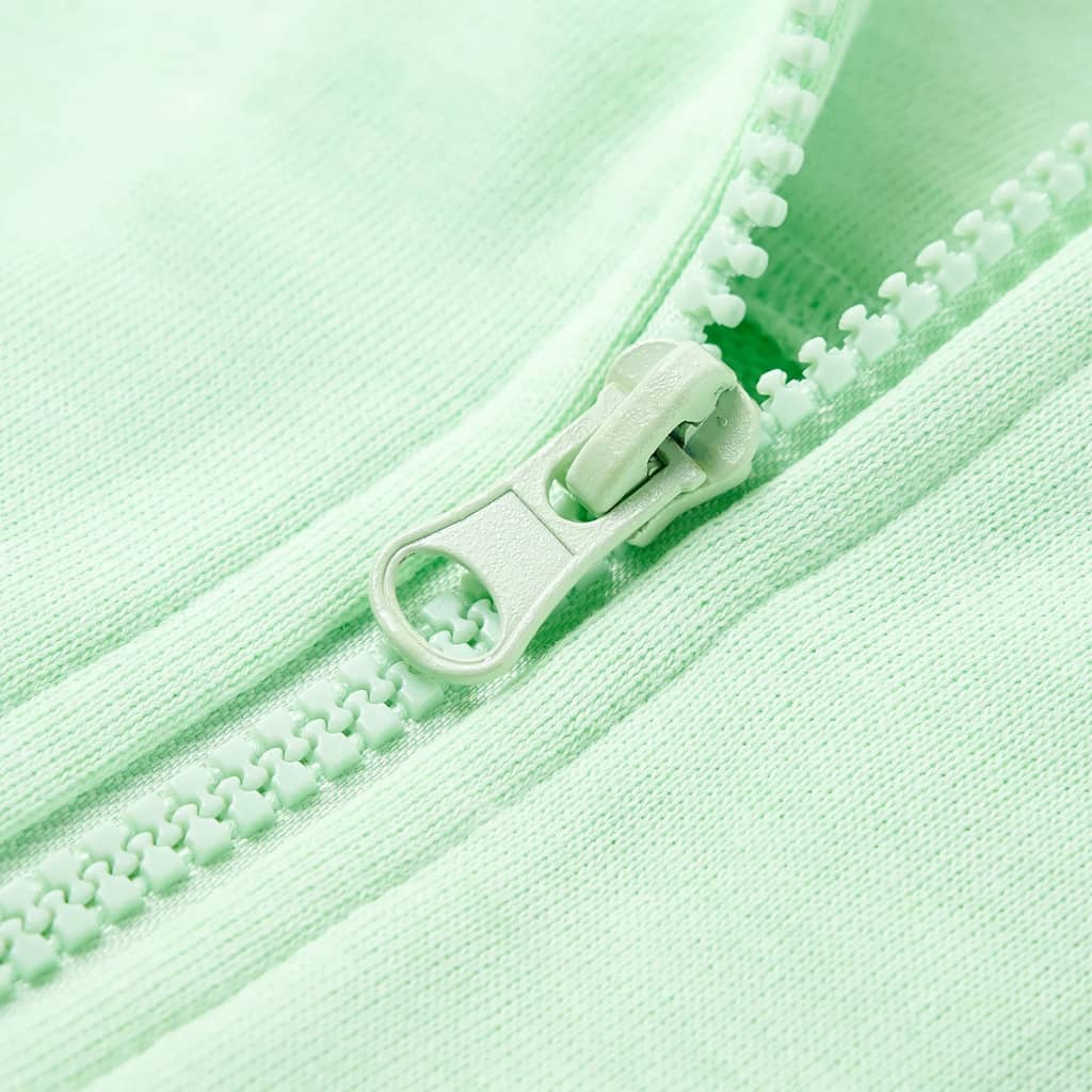 Sweatshirt para criança com capuz e fecho verde-brilhante 104