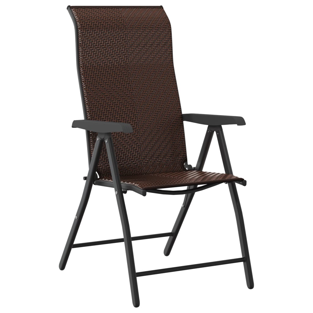 Cadeiras de jardim dobráveis 8 pcs vime PE castanho