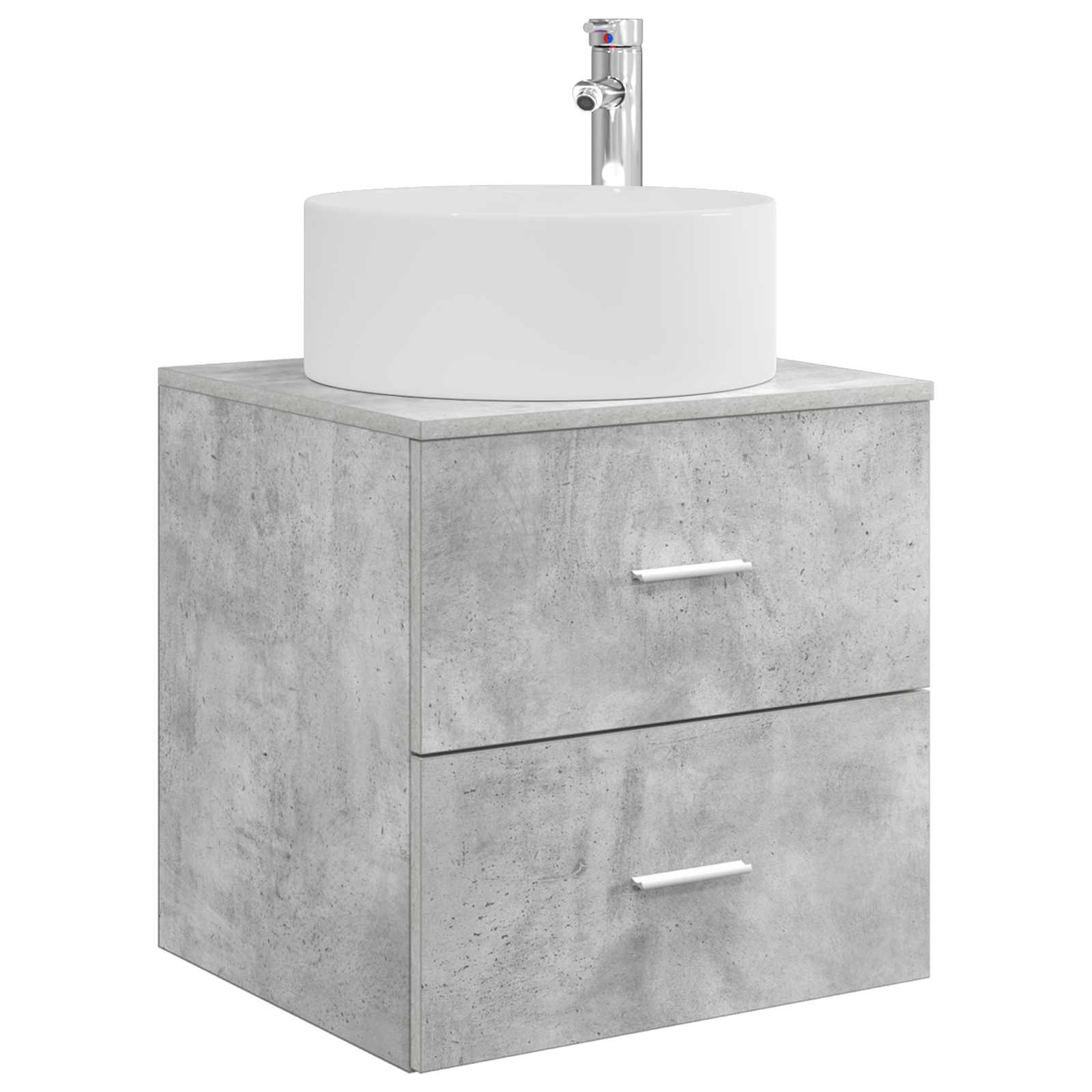 Vaidade com pia suspensa cinzento cimento 49,5 x 44,5 x 65,5 cm