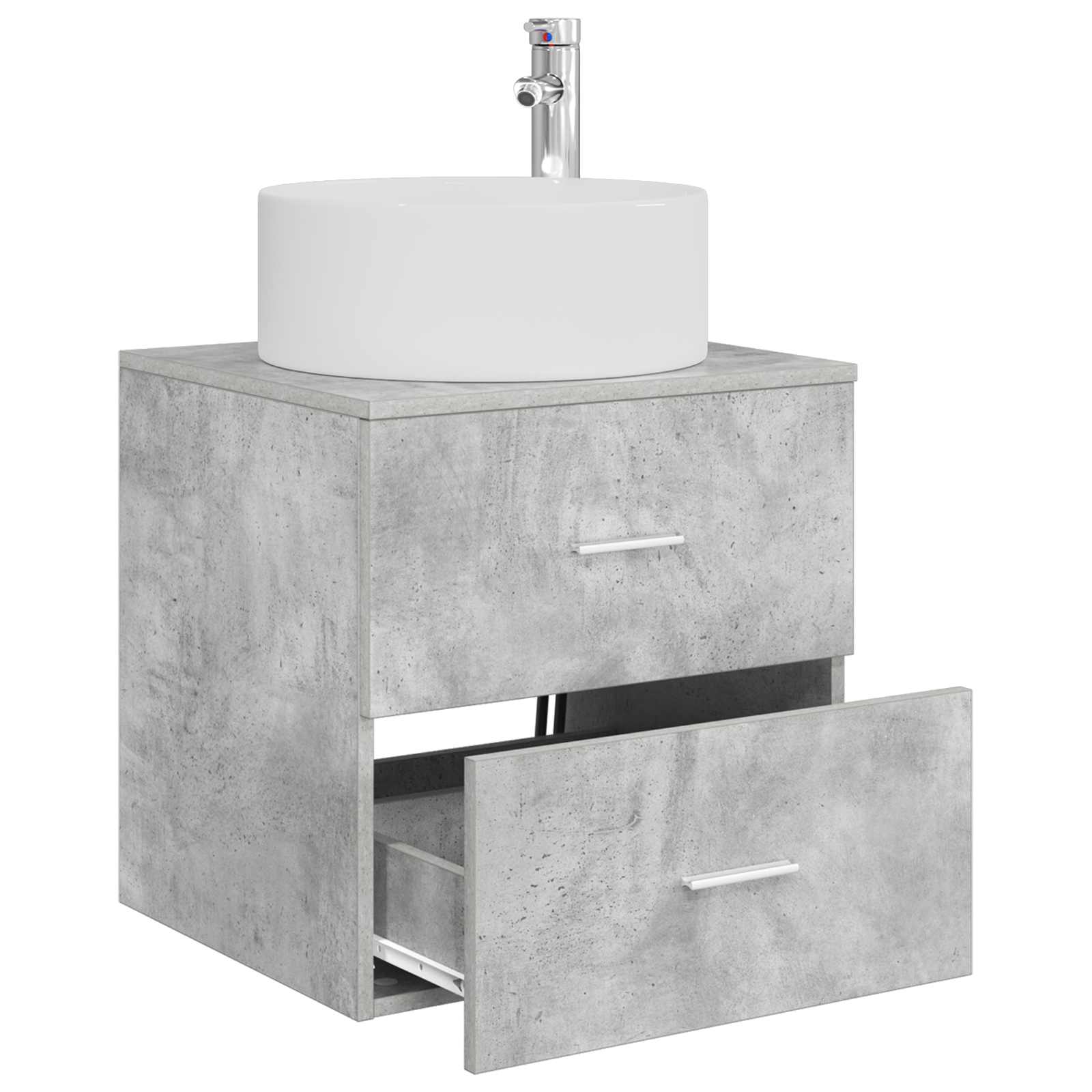 Vaidade com pia suspensa cinzento cimento 49,5 x 44,5 x 65,5 cm