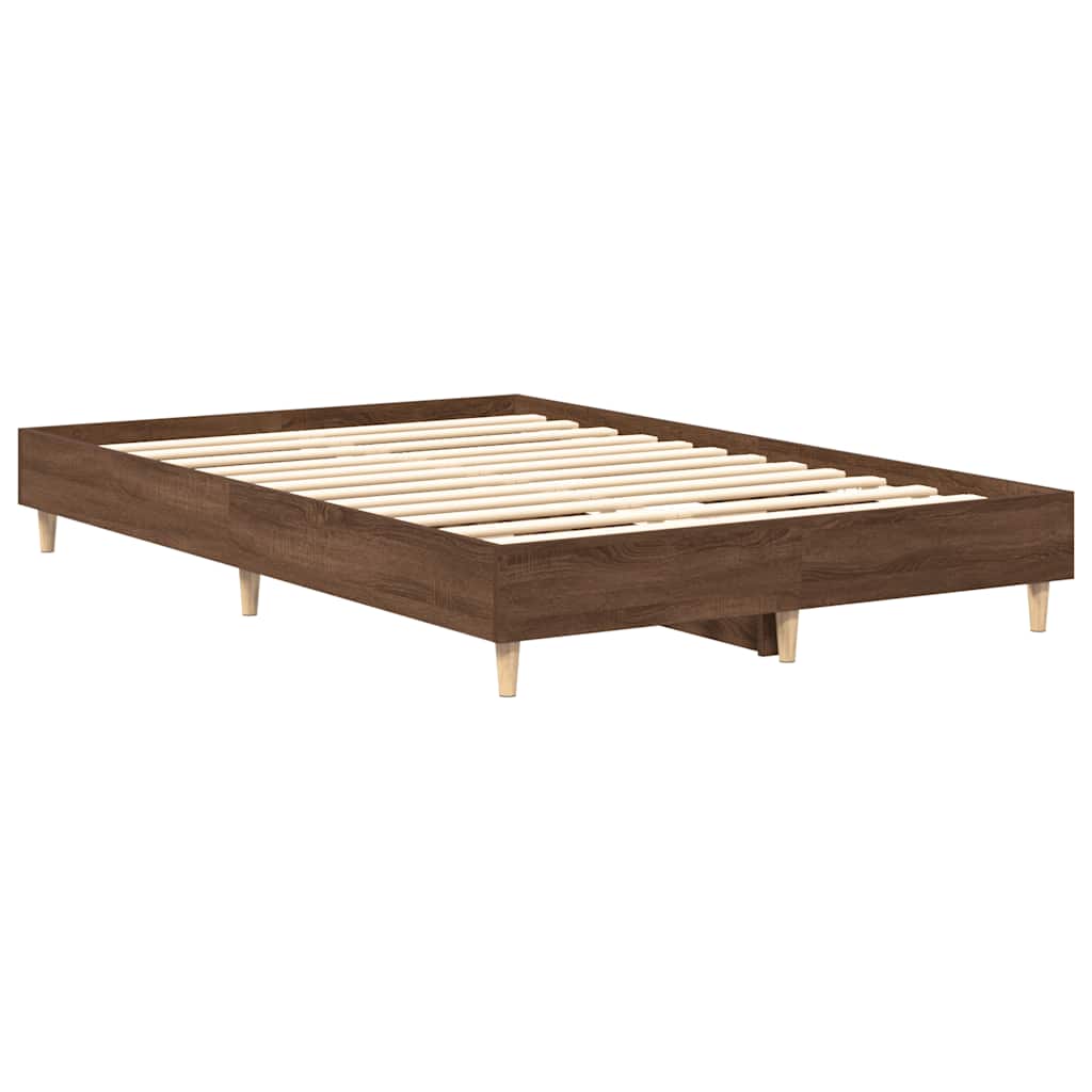 Estrutura de cama sem colchão 135x190cm carvalho castanho