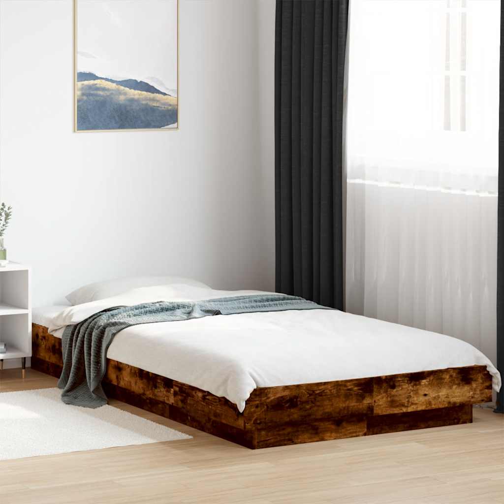 Estrutura cama 100x200 cm derivados de madeira carvalho fumado