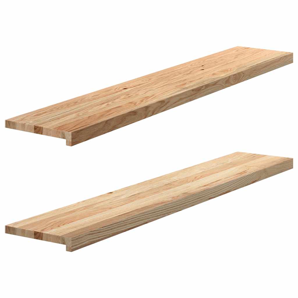 Soleiras da janela 2 pcs 140x30x2cm carvalho maciço não tratado