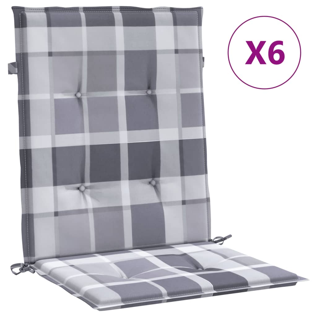 Almofadões lombares cadeiras jardim 6pcs oxford xadrez cinza