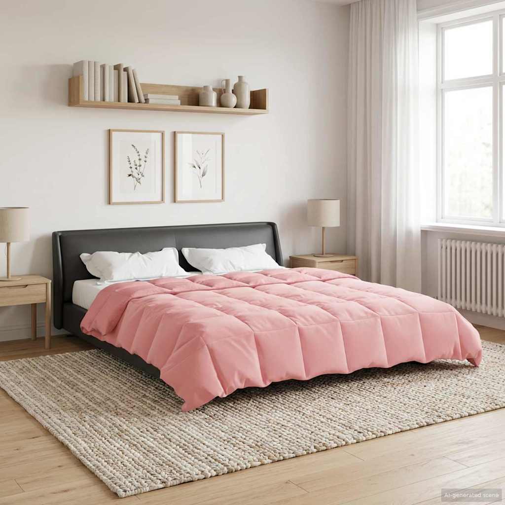 Duvet de ano inteiro colchonete rosa 200 x 220 cm microfibra