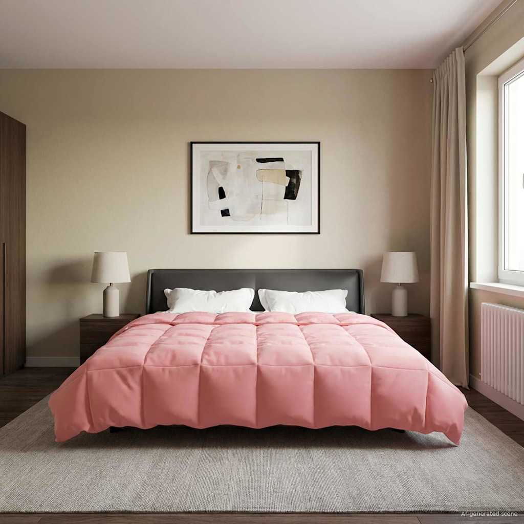 Duvet de ano inteiro colchonete rosa 200 x 220 cm microfibra
