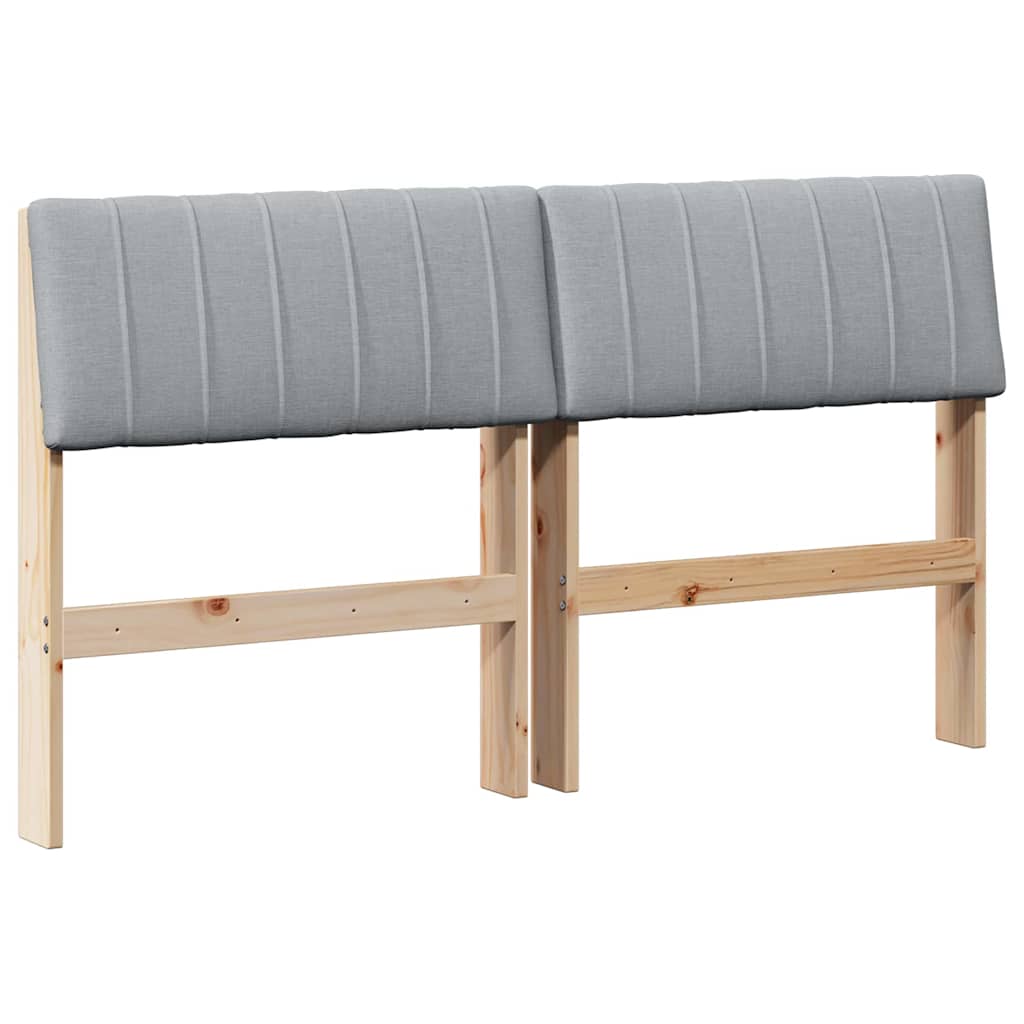 Cabeceira estofada cinzento-claro 135 cm