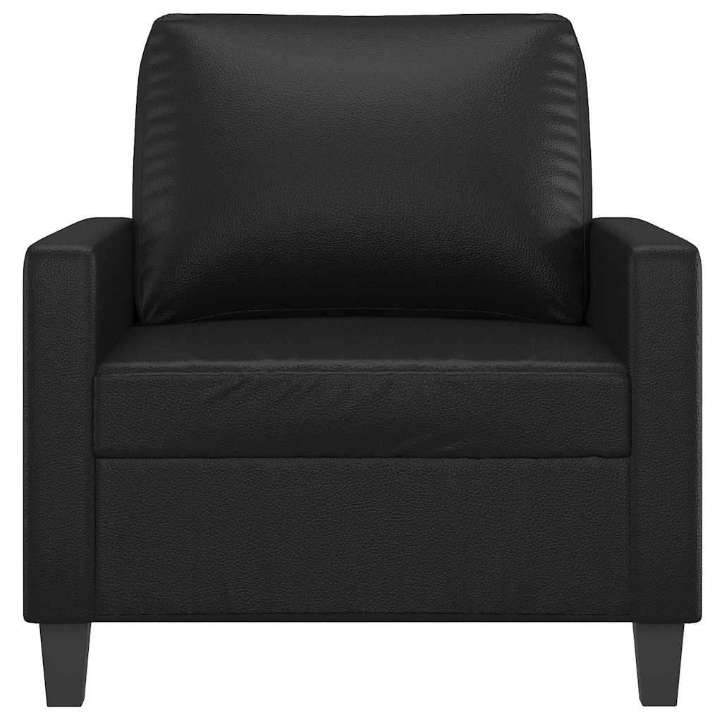 Poltrona couro artificial 60 cm preto