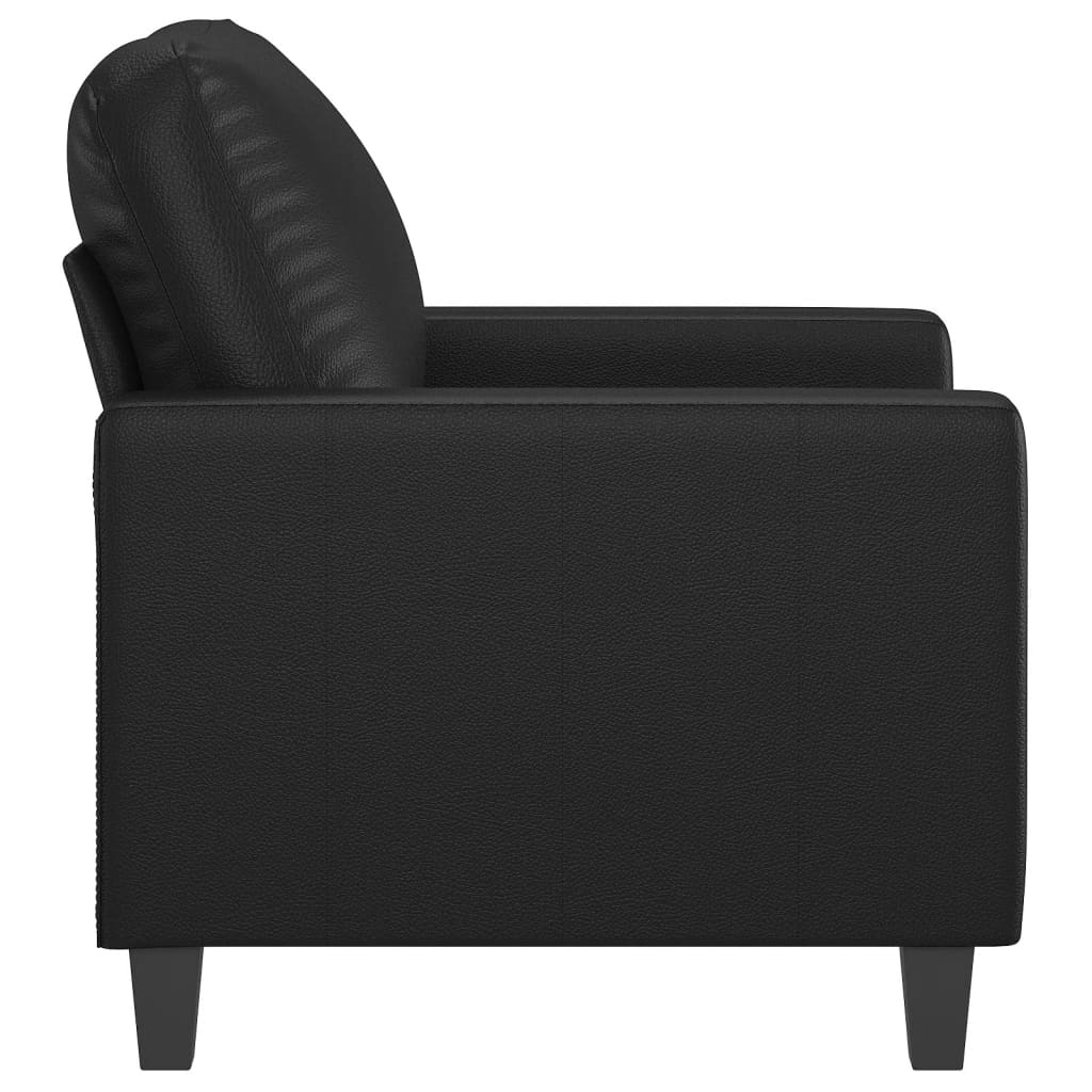 Poltrona couro artificial 60 cm preto