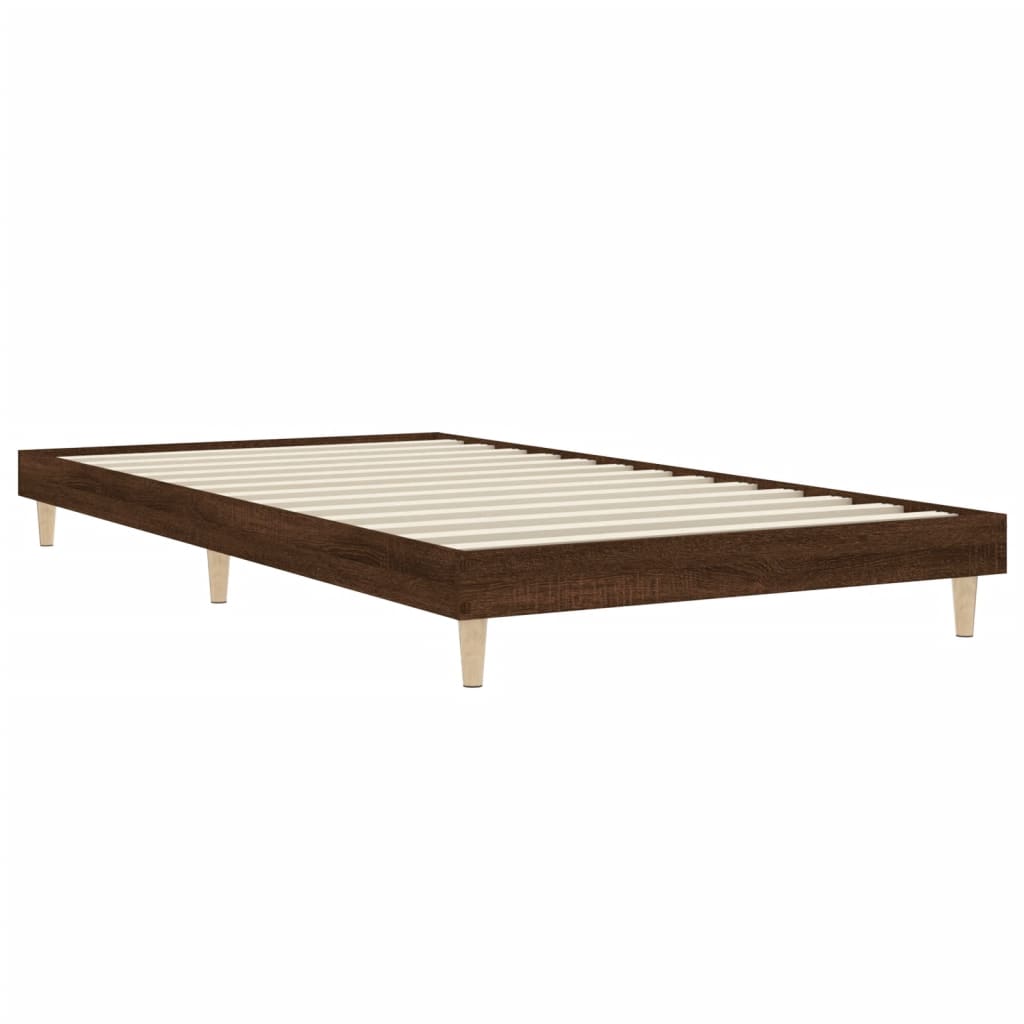 Estrutura cama s/ colchão derivados madeira carvalho castanho