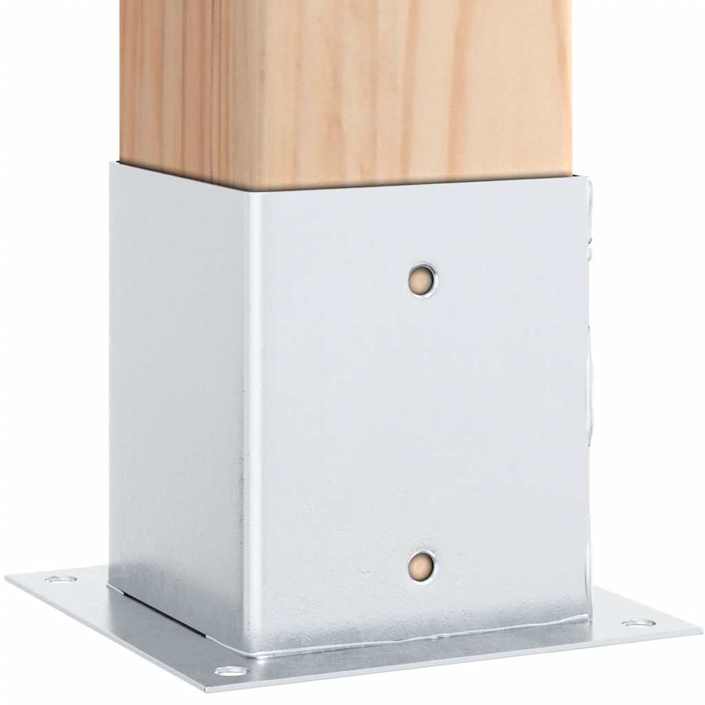 Bases de poste quadradas 12 pcs prata 121x121mm aço galvanizado