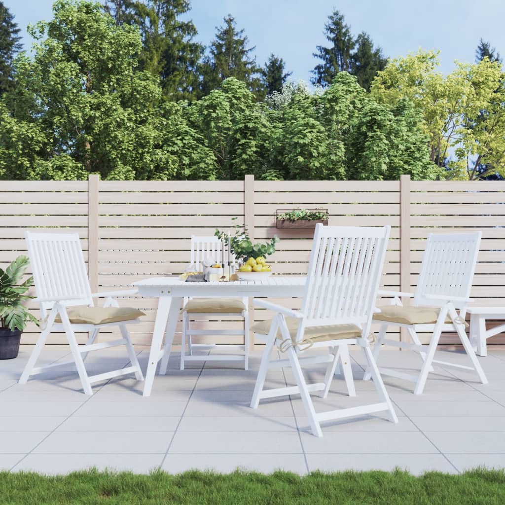 Almofadões de cadeira 4 pcs 40x40x7 cm tecido oxford bege