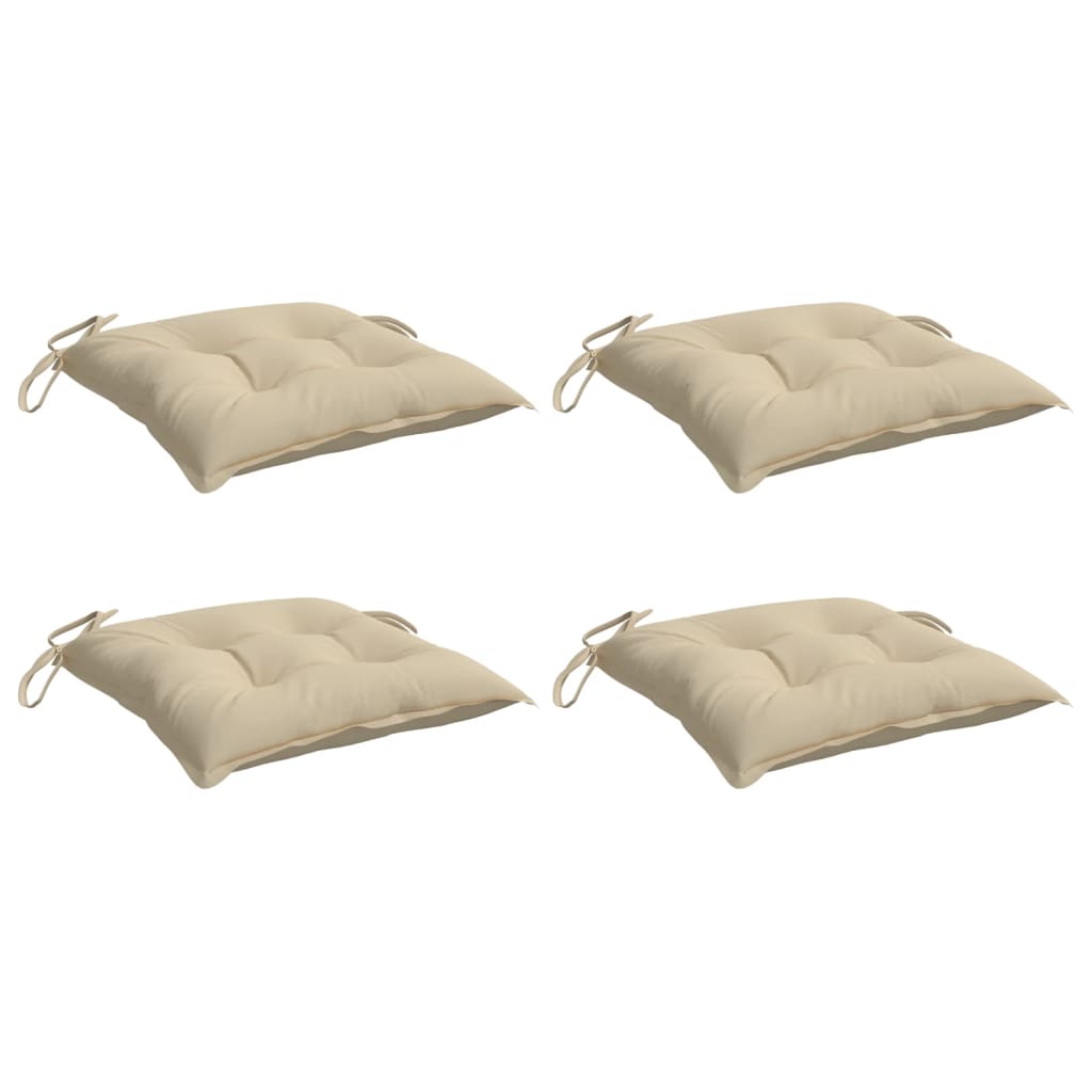 Almofadões de cadeira 4 pcs 40x40x7 cm tecido oxford bege