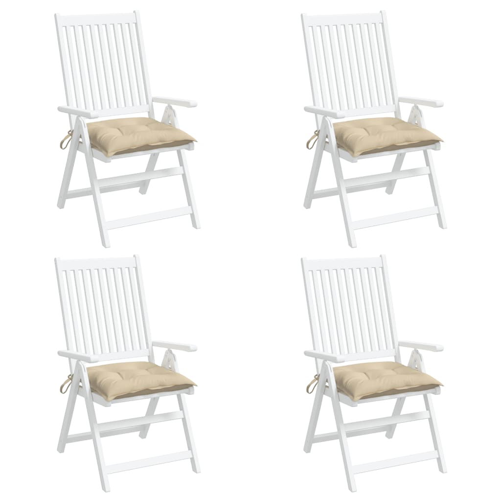 Almofadões de cadeira 4 pcs 40x40x7 cm tecido oxford bege