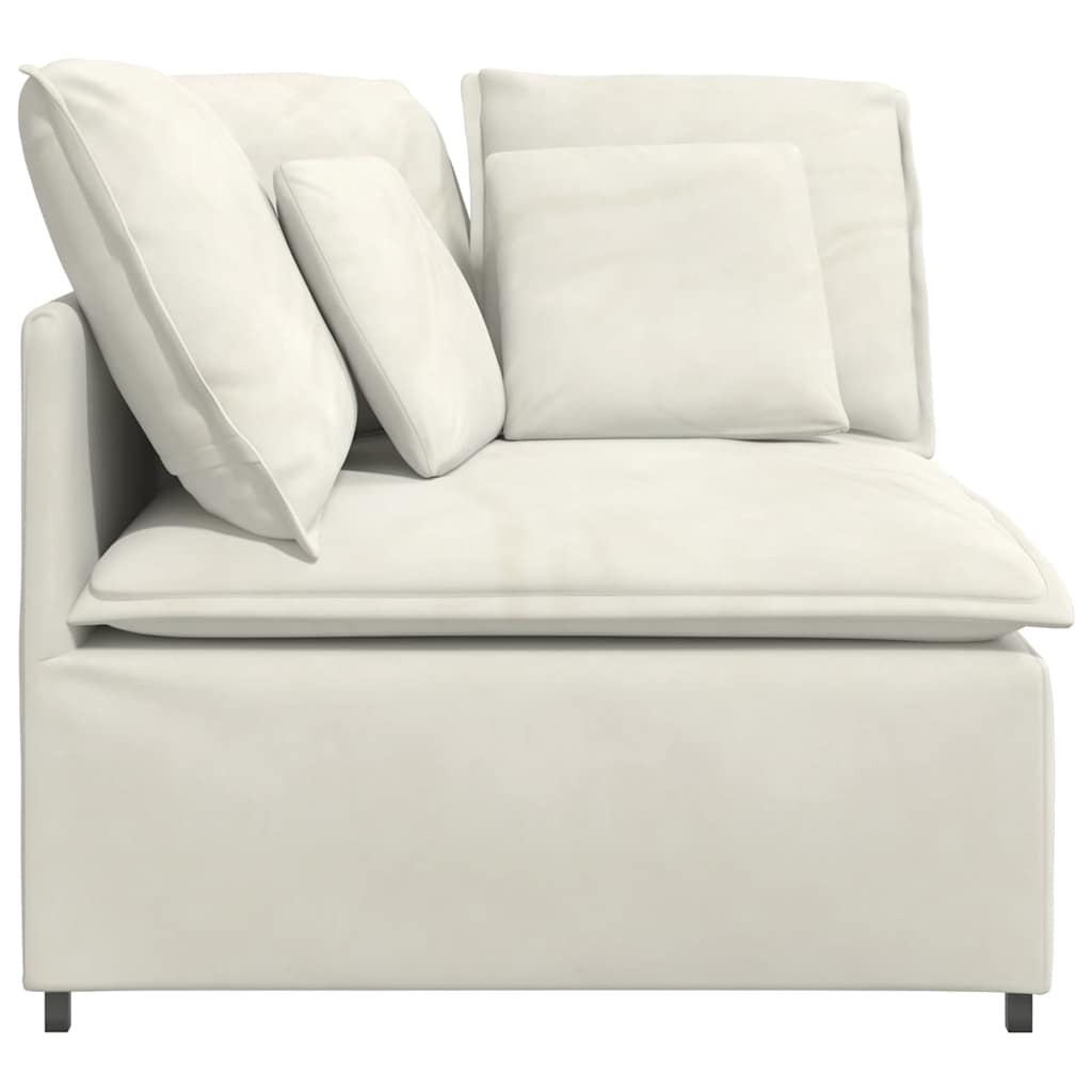 Módulo de canto para sofá modular com almofadas, cor creme, 100 cm