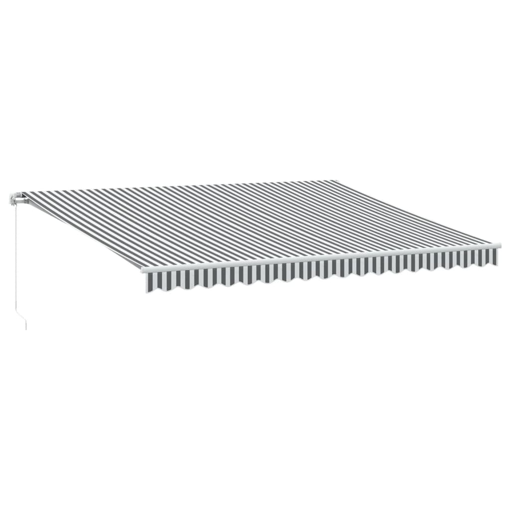 Toldo retrátil manual com LED 450x350 cm antracite/branco