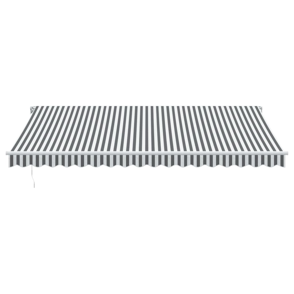 Toldo retrátil manual com LED 450x350 cm antracite/branco