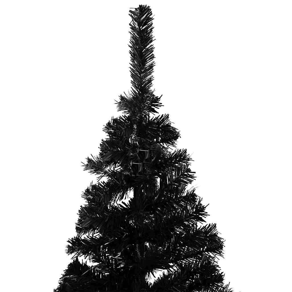 Árvore natal artificial pré-iluminada c/ bolas PVC preto