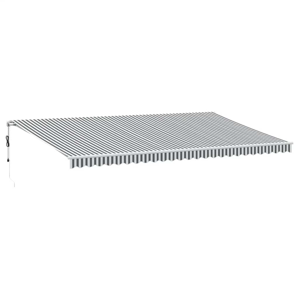 Toldo retrátil automático com LED 600x300 cm antracite/branco