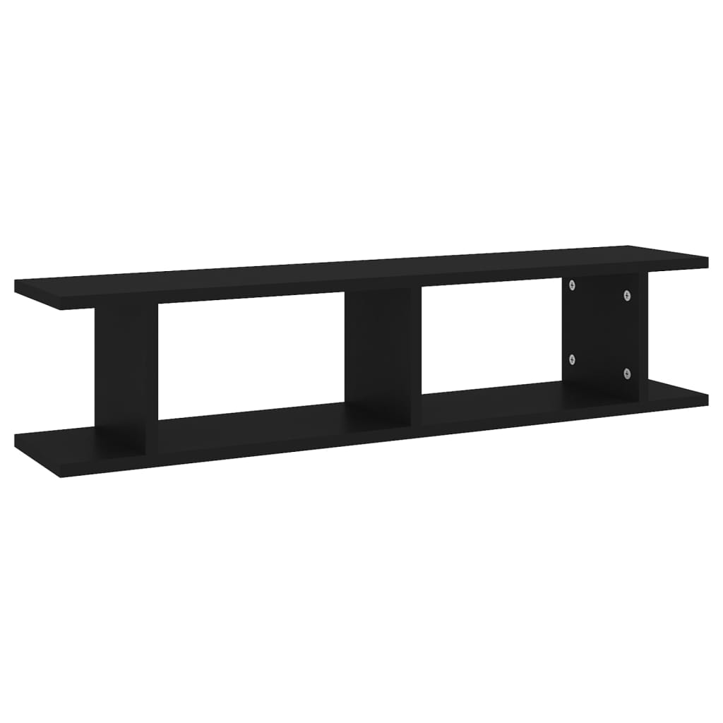Estantes de parede 2 pcs 90x18x20 cm contraplacado preto