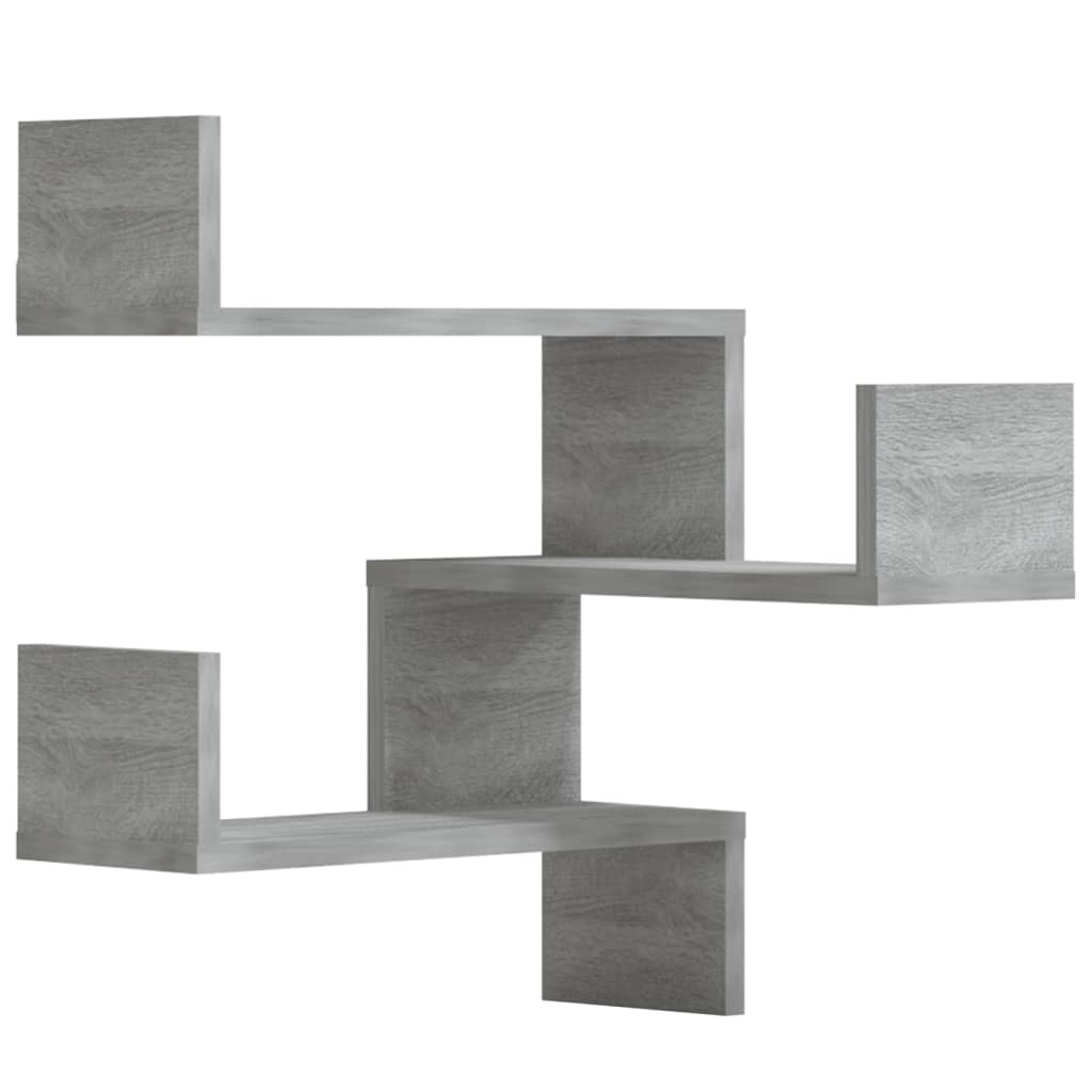 Estante canto 2pcs 40x40x50cm derivados madeira cinzento sonoma