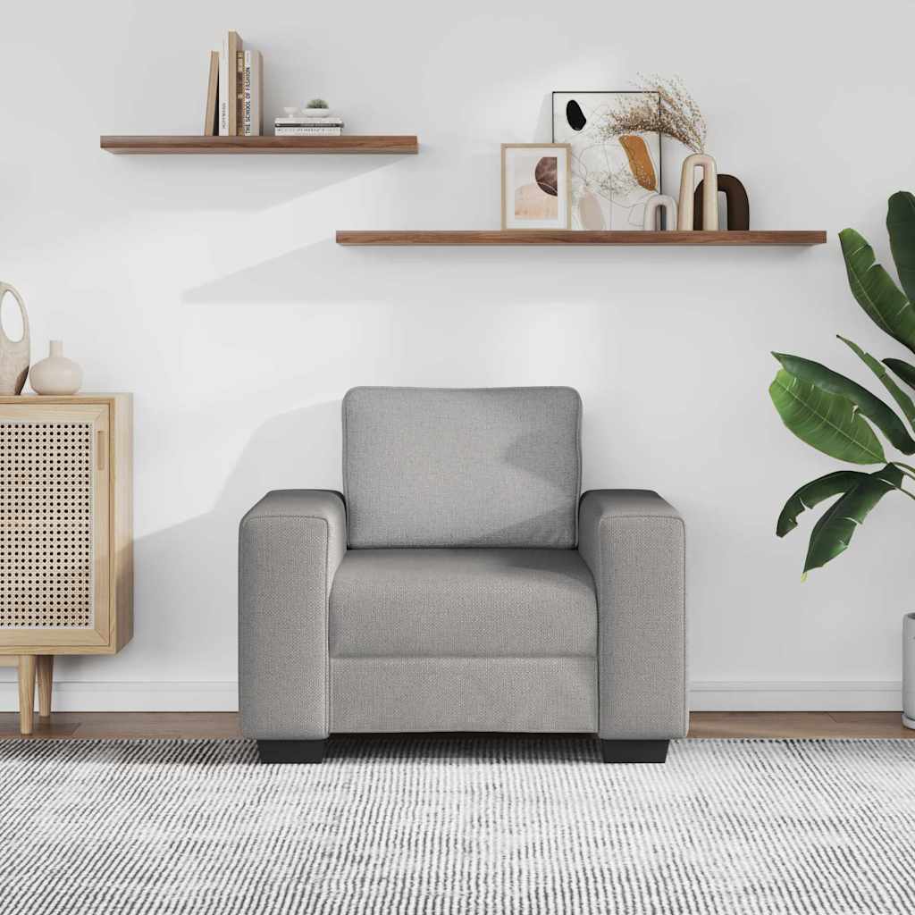 Poltrona 100x77x82 cm tecido cinzento nuvem