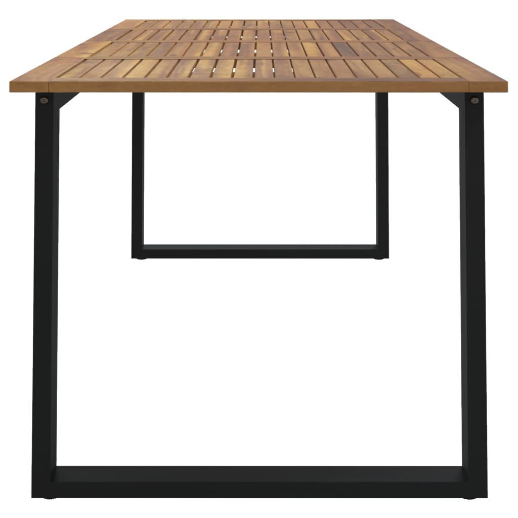 Mesa jardim c/ pernas em forma de u 180x90x75 cm acácia maciça