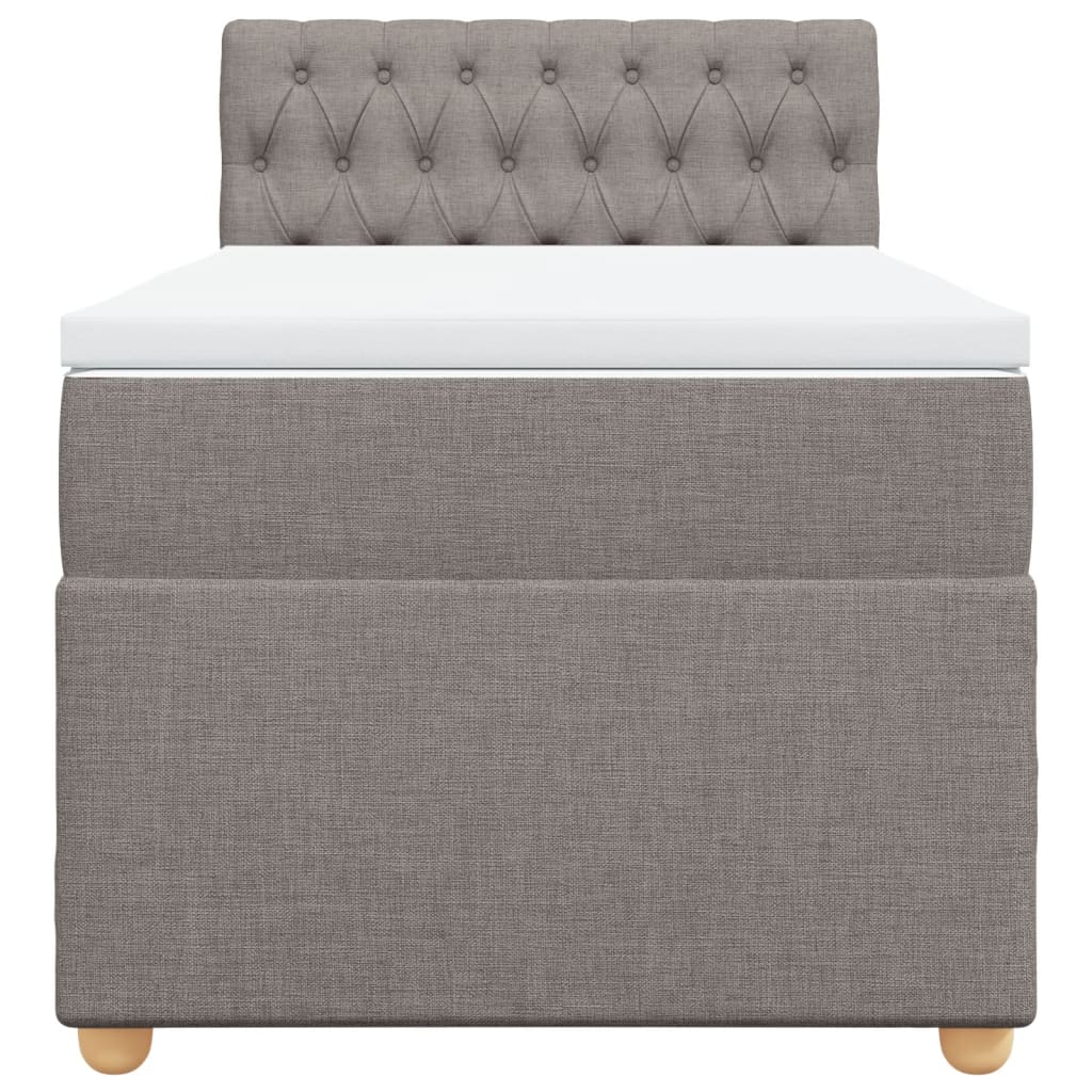 Cama com molas/colchão 80x200 cm tecido castanho-acinzentado