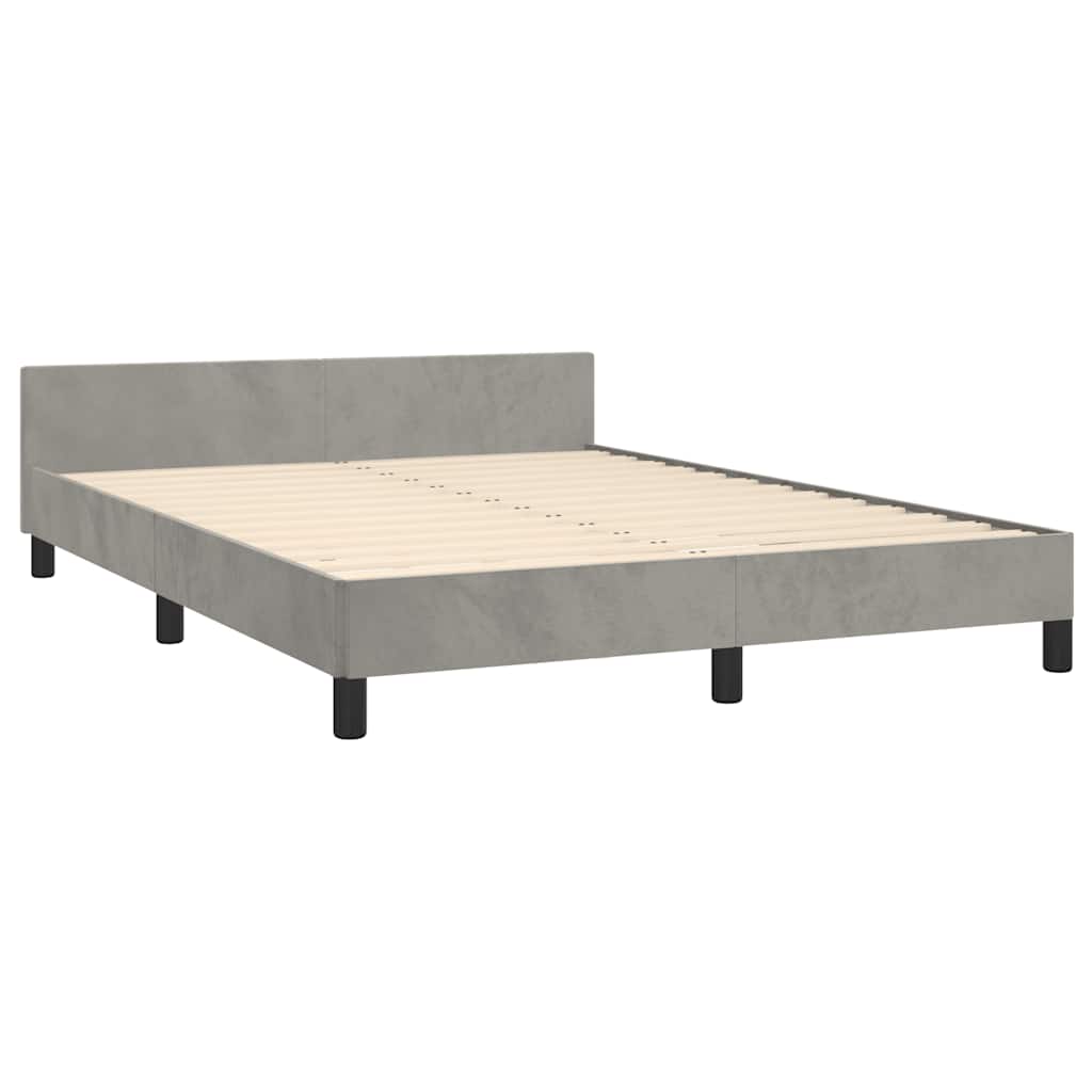 Estrutura de cama sem colchão 140x190 cm veludo cinzento-claro