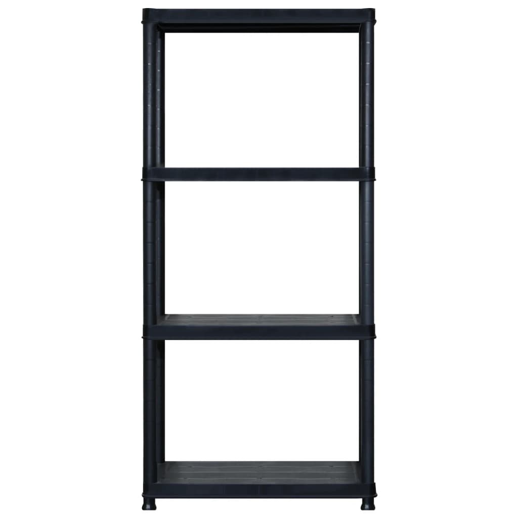 Unidade com 4 prateleiras 183x30,5x130 cm plástico preto
