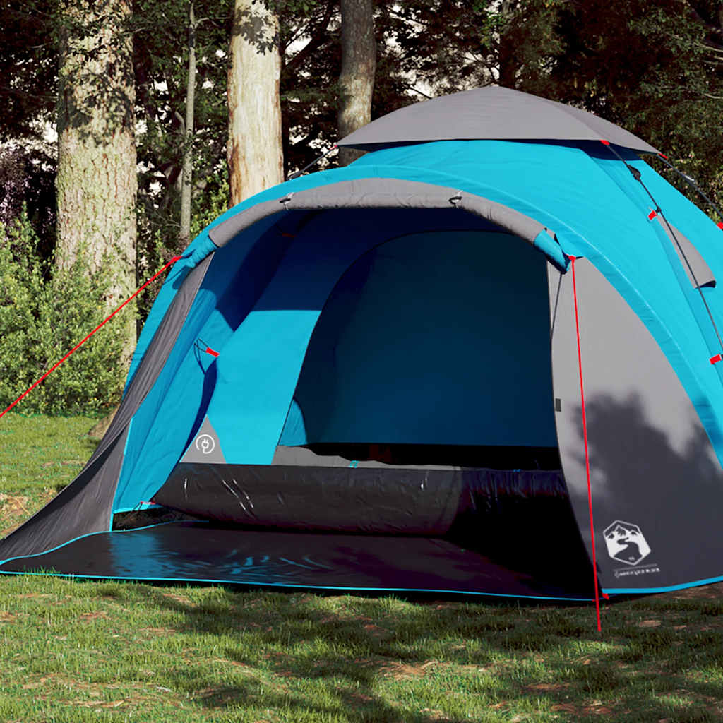 Tenda de campismo cúpula para 3 pessoas libertação rápida azul