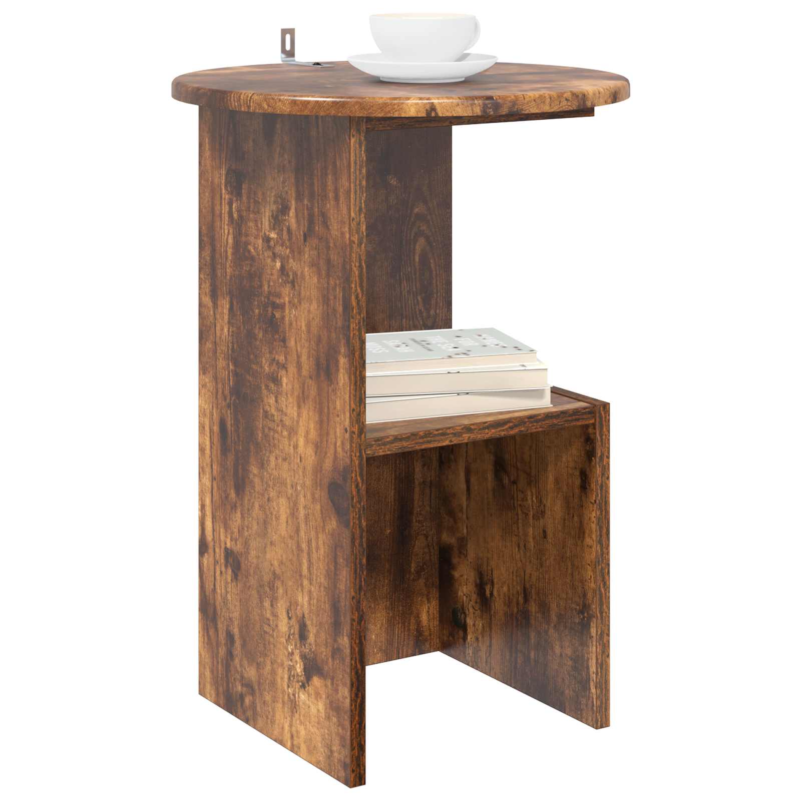 Mesa lateral carvalho fumado ø 39,5 x 55 cm