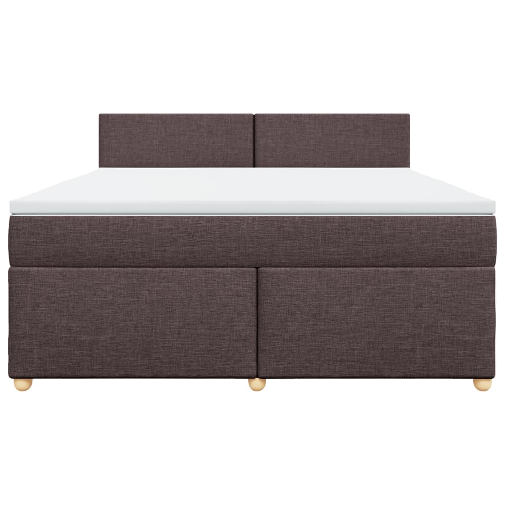 Cama com molas/colchão 180x200 cm tecido castanho-escuro
