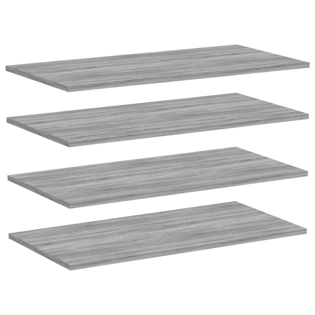 Prateleiras de parede 4pcs derivados de madeira cinzento sonoma