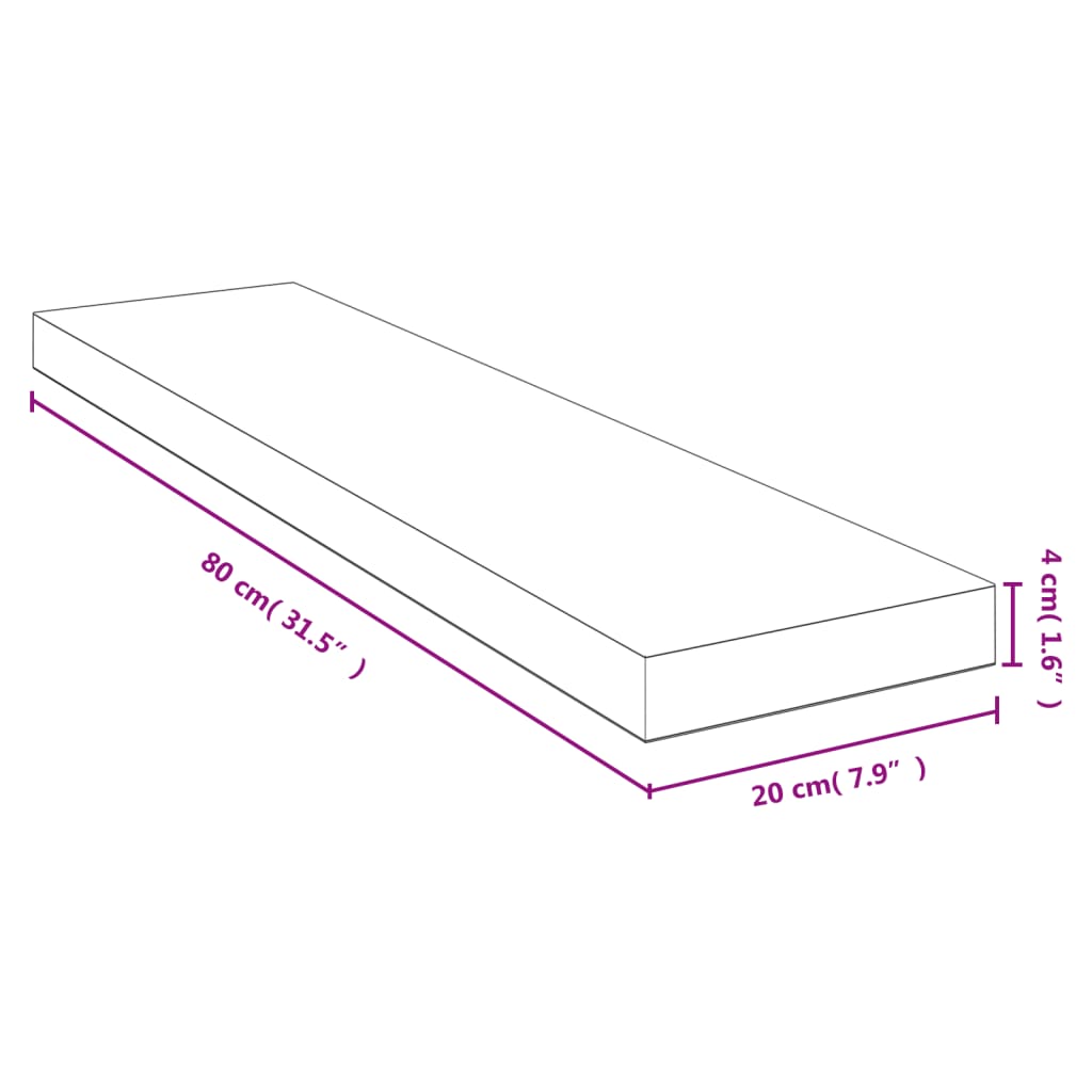 Prateleira de parede 80x20x4cm bambu