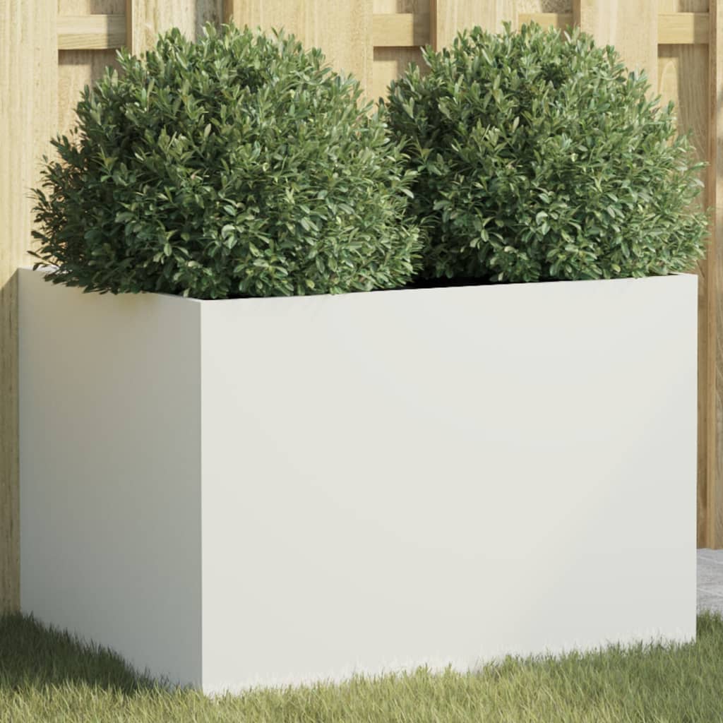 Vaso/floreira 62x47x46 cm aço branco