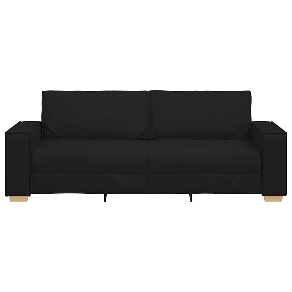 Sofá de 3 lugares preto 220x78x84 cm tecido