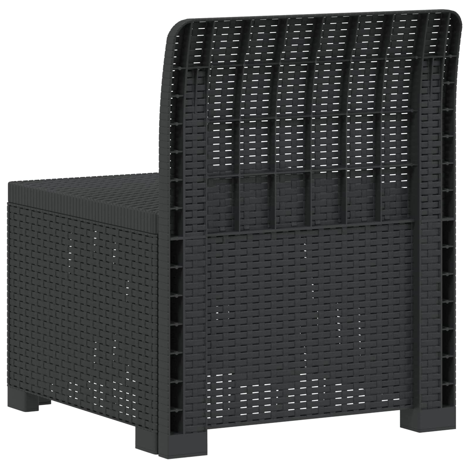 Sofá de jardim 1 lugar look rattan PP antracite
