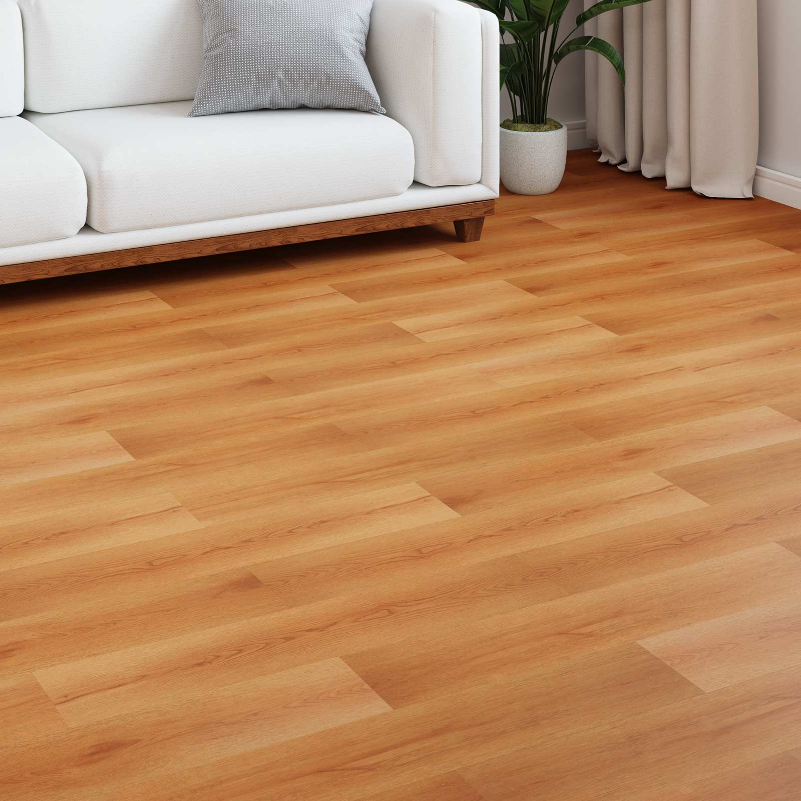 Piso laminado bege 101 x 20 x 0,8 cm 15 unid.
