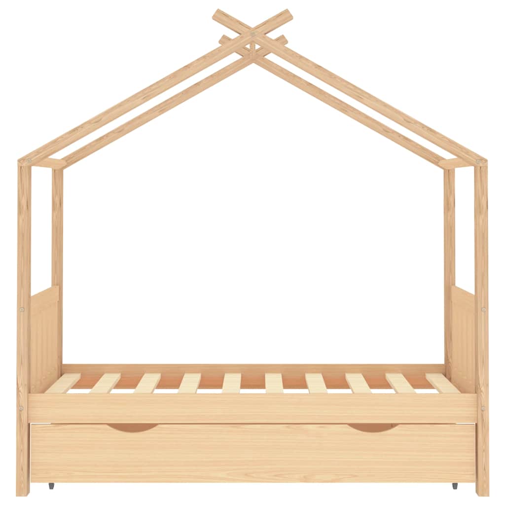 Estrutura de cama para criança c/ gaveta 80x160 cm pinho maciço