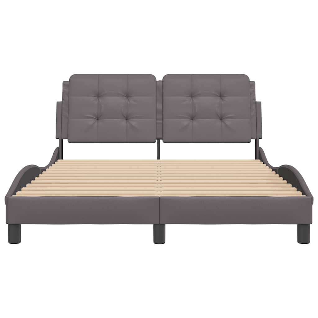 Estrutura de cama sem colchão zadar 120x200cm couro artificial cinzento