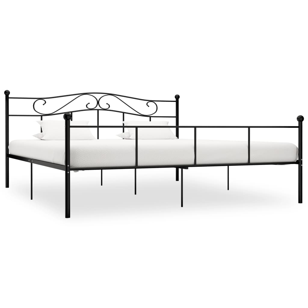 Estrutura de cama 200x200 cm metal preto