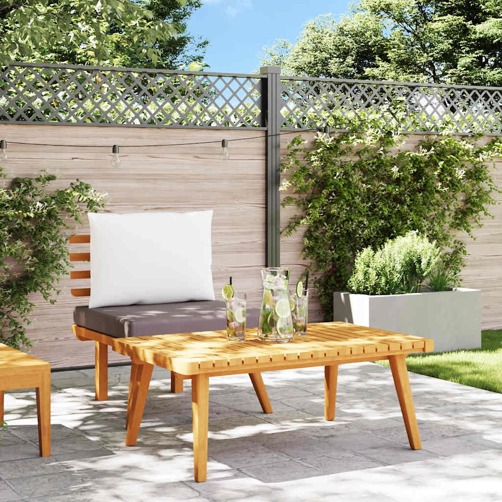 2 Pcs conjunto lounge de jardim c/ almofadões acácia maciça