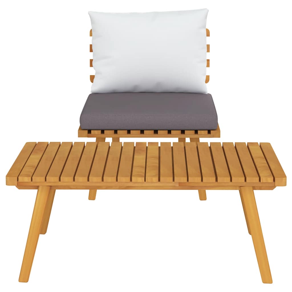 2 Pcs conjunto lounge de jardim c/ almofadões acácia maciça