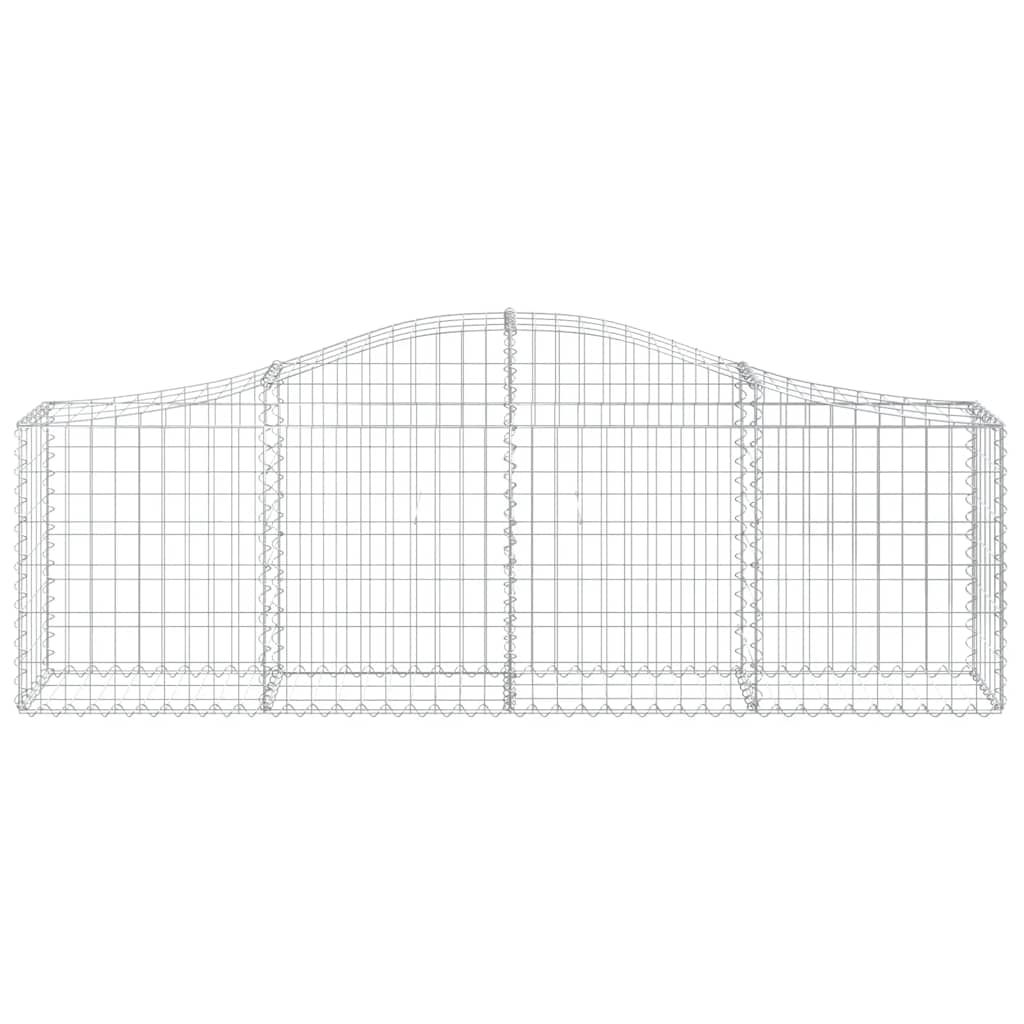 Cestos gabião arqueados 3 pcs 200x30x60/80 cm ferro galvanizado