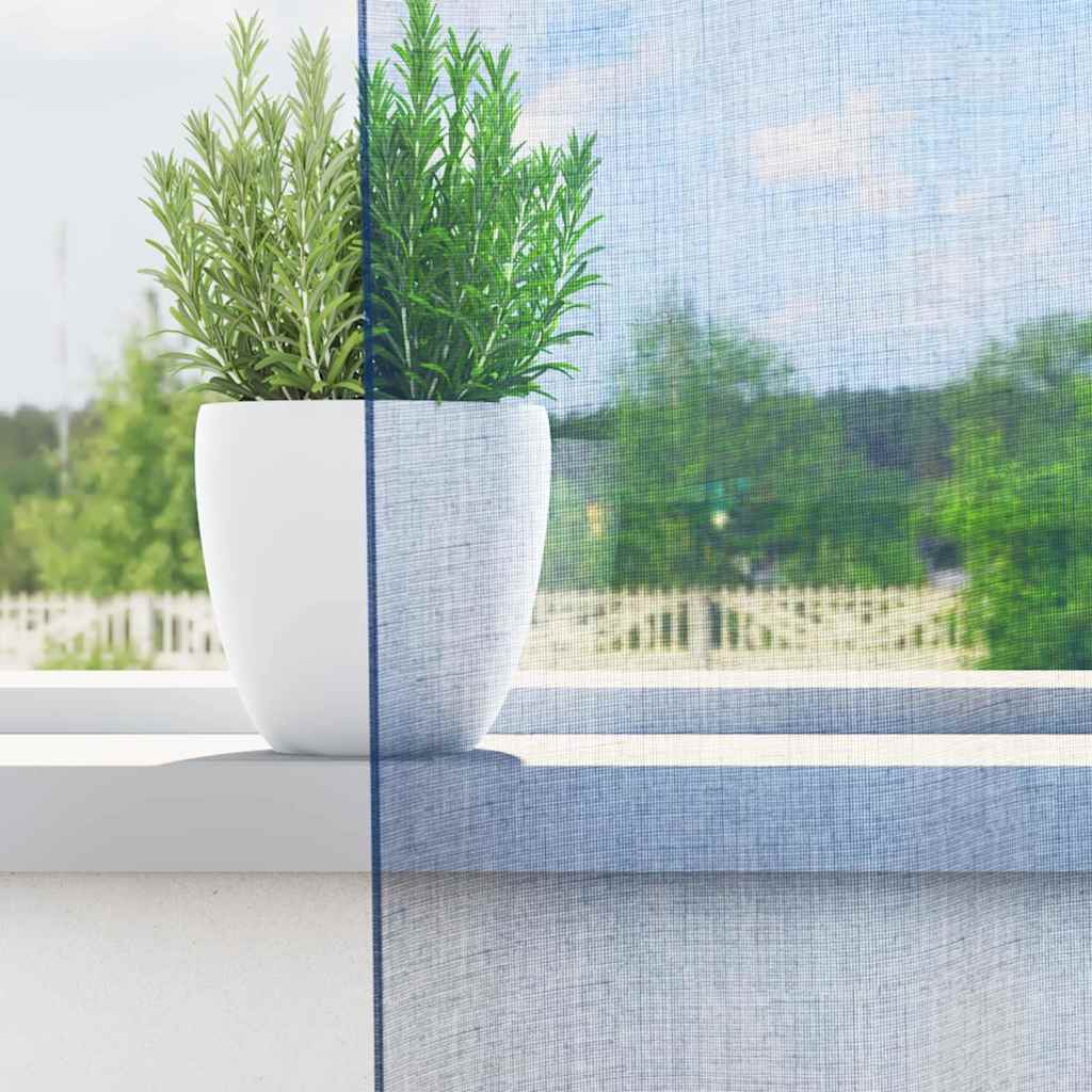 Cortinas de voile com bolsos para varão 2 pcs azul real